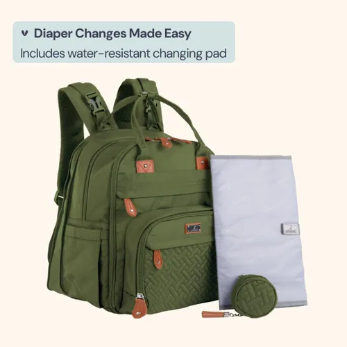 Miniatura 19 de BabbleRoo - Mochila para pañales - Bolso de viaje con artículos esenciales para bebés - Mochila multifunción resistente al agua, bolso de viaje