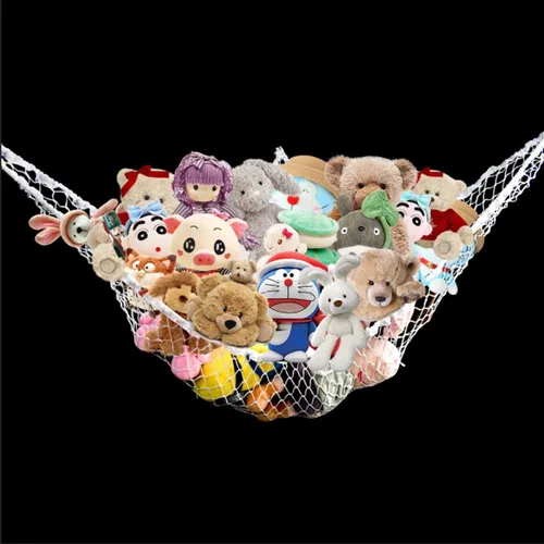 Hamaca de malla para juguetes, hamaca de animales de peluche, red de juguetes de malla para niños, red de malla de almacenamiento grande para