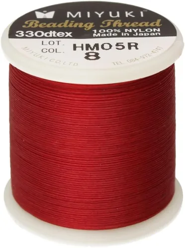 Miniatura 17 de Hilo para abalorios Miyuki – Hilo de nylon previamente encerado para proyectos de enhebrado, carrete de 50 m/55 yardas, color marrón, diámetro