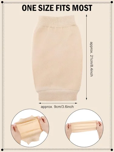 Miniatura 7 de Janmercy 9 pares de protectores de brazo para piel fina y moretones protectores de brazos para ancianos para trabajo de jardinero Beige