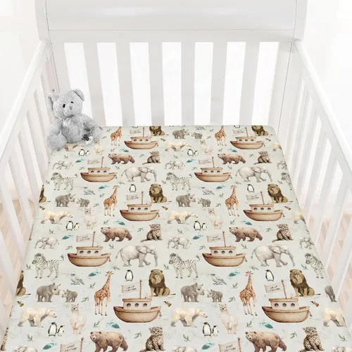 Miniatura 9 de HawSkgFub Farm Animal Life Barn - Sábana bajera estándar para cuna para bebé, niño y niña, funda de colchón neutra de vaca, caballo, cerdo, oveja