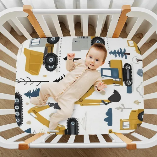 Miniatura 6 de Caikeny Sábana bajera ajustable para cuna para niños y niñas, para camión, tractor, para cuna, colchón de cuna para niños pequeños, recién nacidos