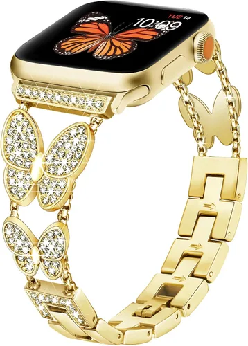 Banda Mariposa Compatible con Correas de Apple Watch de 40mm 41mm 42mm (S11/10) 38mm iWatch SE Series 11 10 9 8 7 6 5 4 3, Correas delgadas y