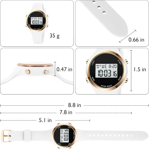 Miniatura 64 de Women LED Display Elecreonic Watch Fashion Chrono Alarm Digital Clock Woman Outdoor Sport Wirstwatch