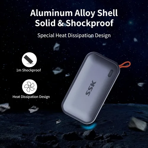 Miniatura 6 de SSK SSD externo de 250 GB, unidades de estado sólido externas SSD USB C de hasta 1050 MB/s, SSD portátil USB 3.2 Gen2 para iPhone 15/Pro, Windows