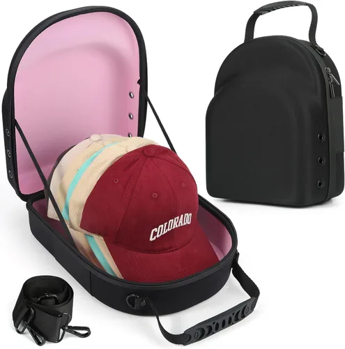 Miniatura 15 de GERMUN Funda rígida para gorra de béisbol, funda de viaje con correa ajustable para el hombro, funda para 12 gorras de béisbol, perfecta para viajes