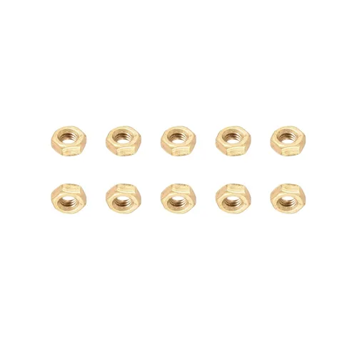 Miniatura 8 de DTGN Tuercas hexagonales M2x0.0.157 in (DxP), paquete de 100, buenas para reparación de garaje en casa, tuercas hexagonales de latón, tono dorado