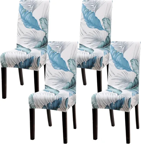 Miniatura 35 de Fundas para silla de comedor Yisun, fundas elásticas para silla de comedor, funda protectora para silla de comedor, mezcla de poliéster, Beige