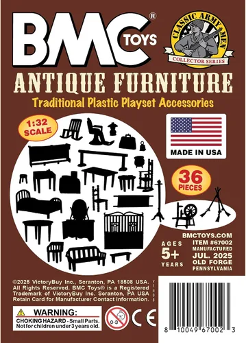 Miniatura 7 de BMC Classic Marx - Muebles antiguos – 36 piezas de casa de muñecas de plástico accesorios