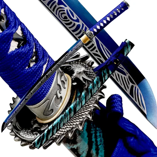 Miniatura 12 de Espada Katana Japonesa Samurai Hecha a Mano con Saya de Madera de Rayskin Dura, Puede Cortar Bambú