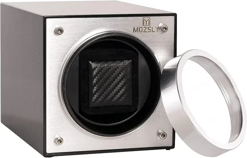 Miniatura 2 de MOZSLY - Bobinadora de un solo reloj para relojes automáticos adaptador de CA alimentado por batería 12 modos de rotación caja de bobinado con motor