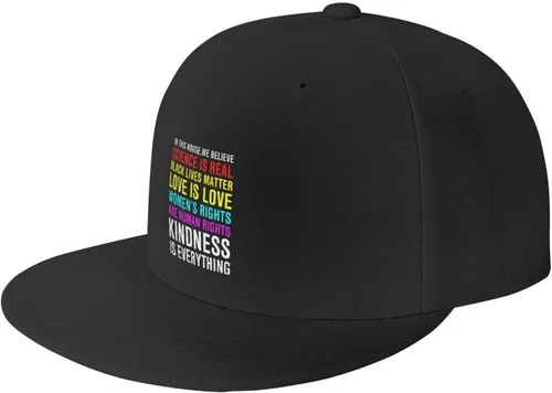 Miniatura 46 de Pride Flag in This House We Believe Science is Real Black Lives Matter Baseball Hats for Men Dad Hat,Black