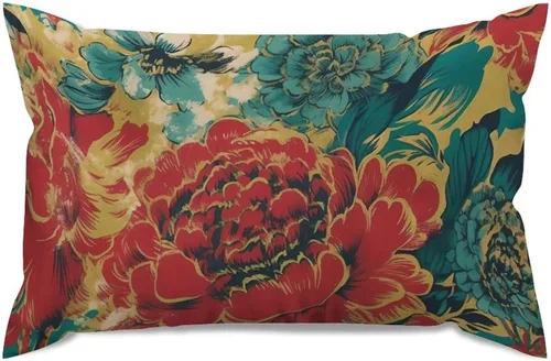 Miniatura 72 de ArogGeld Funda de almohada blanca con flores chinoiserie, funda de almohada para sofá, diseño floral verde y blanco, funda de almohada de lino A-12