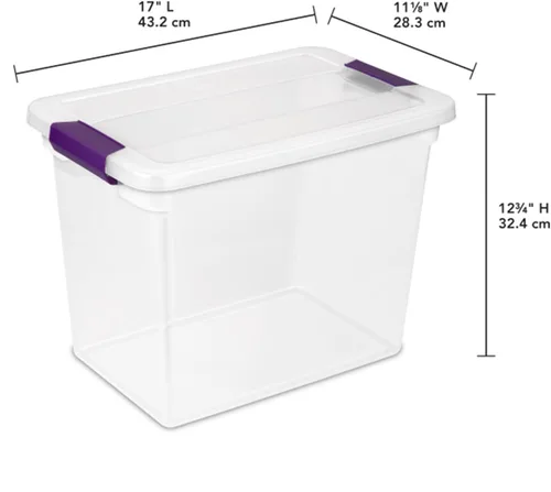 Miniatura 2 de Sterilite Paquete de 6 Cajas con Pestillo ClearView de 27 Cuartos, Contenedores Organizadores Apilables con Tapas con Pestillo - Contenedores
