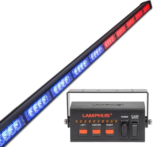 Miniatura 24 de LAMPHUS SolarBlast SBLS104 barra de luces LED de alerta de emergencia e indicación de tránsito, 47 pulgadas, 40 W - ÁMBAR AZUL, ámbar / blanco