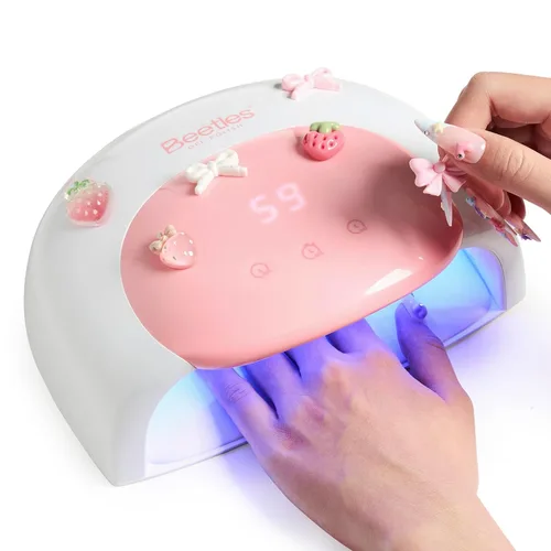 Beetles - Lámpara de uñas LED UV, luz de uñas blanca caramelo con 3 temporizadores de 30/60/90 segundos y pantalla de cuenta regresiva para esmalte