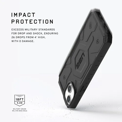 Miniatura 3 de URBAN ARMOR GEAR UAG - Funda compatible con iPhone 15 Plus de 6.7 pulgadas, Pathfinder transparente ceniza/negro, imán integrado compatible