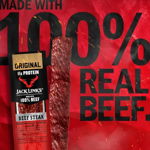 Miniatura 4 de Jack Link's Carne de Res en Filete, Original - Aperitivos de Proteína, Aperitivo de Carne con 12g de Proteína, Hecho con 100% Carne, Envase al Por