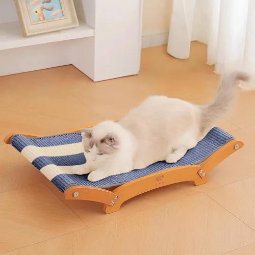 Miniatura 10 de Cama rascador de sisal extra grande para gatos, poste rascador duradero para gatos con hamaca para gatos de interior, tumbona y dormir y arañazos