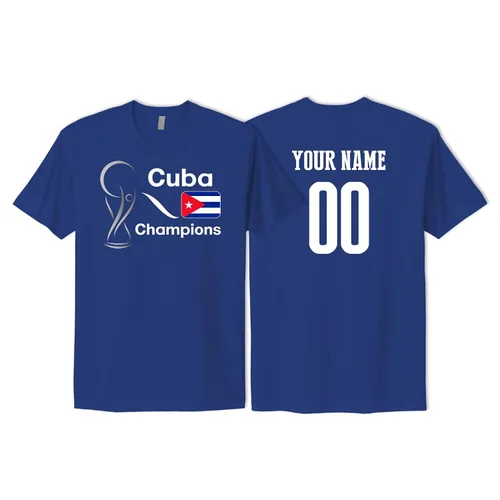 Miniatura 3 de Cuba National Soccer Team T-shirt with football flag design print for male and female adults and kids customizable with number and name