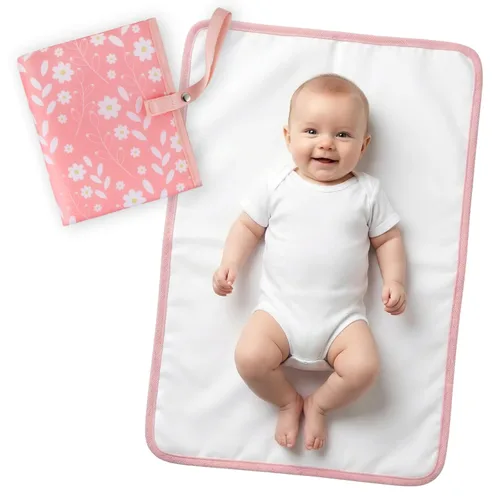 Miniatura 9 de Cambiador de pañales portátil para bebé, cambiador compacto impermeable con correa para la muñeca, cambiador de viaje lavable para bolsa de pañales