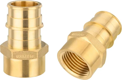 Miniatura 18 de Paquete de 2 accesorios de latón EFIELD Pex A de expansión de flujo completo de 1 pulgada x 1 pulgada, adaptador NPT hembra F1960 solo para tubería