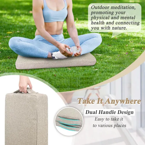 Miniatura 5 de Cojín de suelo de meditación para yoga para adultos, almohadas cuadradas para sentarse, cojín grande de meditación, almohadas de yoga para sentarse
