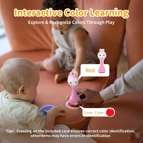 Miniatura 4 de Alilo Smarty Bunny - Sonajero inteligente para bebé con luz musical, juguetes para bebés recién nacidos de 0-3-6-12-18-24 meses, regalos para niños