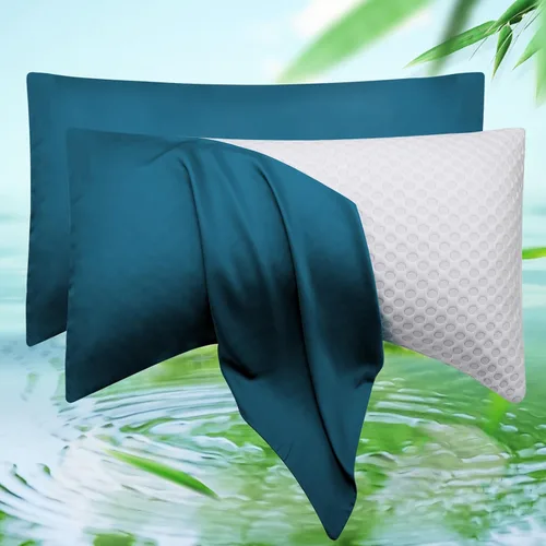 Miniatura 19 de ELIBABA Funda de almohada refrescante de bambú para dormir de lado, tamaño king, 20 x 36 pulgadas, lila claro Morado claro