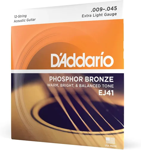 Miniatura 29 de Cuerdas para guitarra acústica de bronce fosforado D'Addario, blanco negro rojo azul