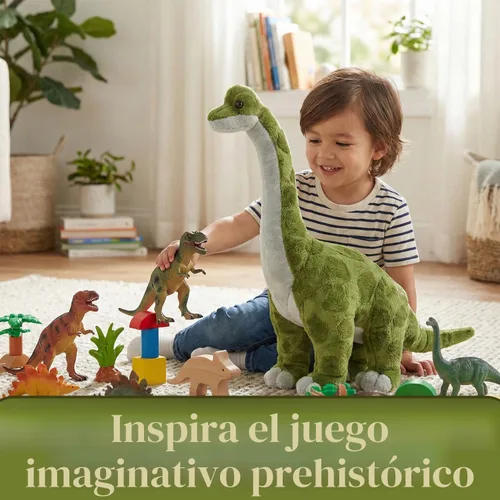 Miniatura 2 de Rhode Island Novelty Peluche de Brachiosaurus Animal Den de 15 pulgadas de ancho, 15 pulgadas de largo x 4 pulgadas de ancho x 11 pulgadas de alto