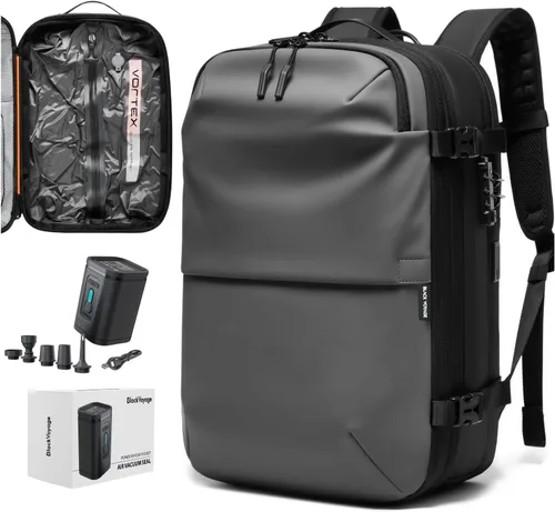 Miniatura 10 de BlackVoyage Vortex Vacuum Seal Travel Backpack 60L Expandable Air Compression System Water Resistant TSA Lock Carry-On
