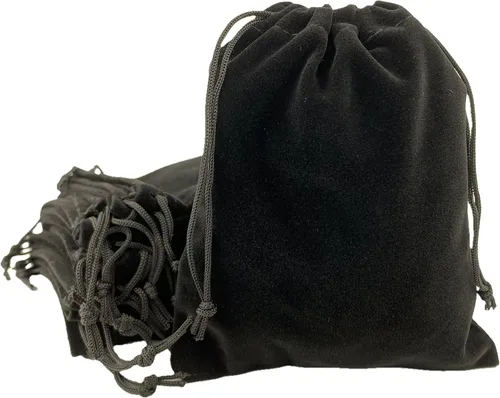 Palmhomee Paquete de 24 bolsas de terciopelo con cordón de 5 x 6 pulgadas, bolsa de terciopelo para joyas, bodas y fiestas, Negro -, 24 Unidades