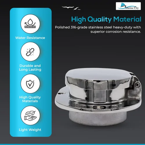 Miniatura 3 de MARINE CITY Cadena de acero inoxidable 316, tubo ovalado para cubierta resistente, duradero en el entorno de agua salada, acabado brillante suave