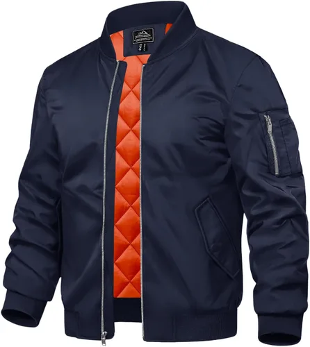 Miniatura 9 de TACVASEN - Chaqueta bomber para hombre, cortavientos, chaqueta térmica acolchada, abrigada, para invierno