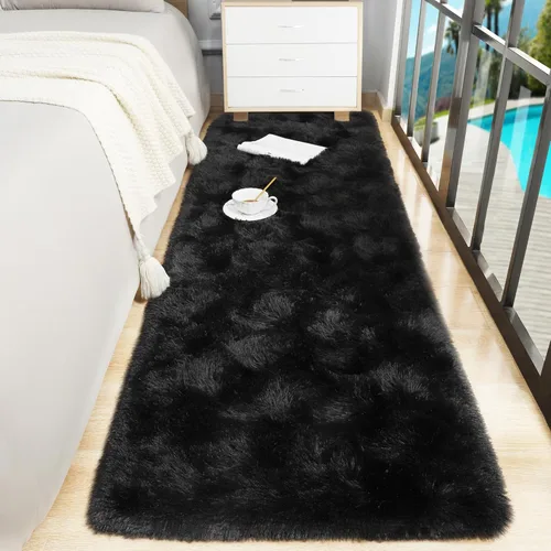 Miniatura 65 de Foxmas - Alfombra para centro de habitación, esponjosa y ultrasuave, para dormitorio, habitación de los niños, habitación del bebé, afelpada, Azul