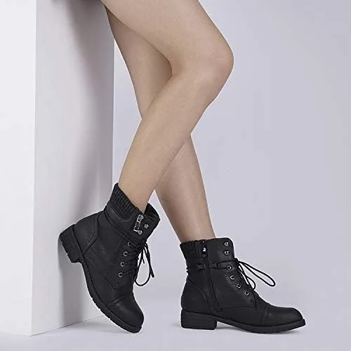 Miniatura 7 de DREAM PAIRS Women's Lace Up Combat boots Ankle Booties