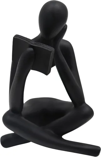Miniatura 18 de Estatua de mujer de lectura, esculturas de pensador, adorno de arte abstracto, decoración de figura estética moderna, adecuada para el hogar, sala