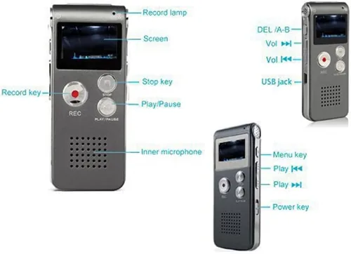 Miniatura 5 de 16G activado por voz Mini espía Grabadora de audio digital de sonido Dictáfono Reproductor MP3 Regalo Portátil MP3 Grabadora de audio Dictaphone