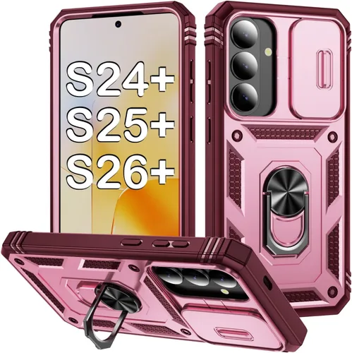 Miniatura 79 de PASNEW Funda para Samsung Galaxy S22 Ultra 5G, cubierta de cámara deslizante y soporte de dedo de metal giratorio de 360°, militar, resistente, a