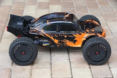 Miniatura 4 de SummitLink Reemplazo de cuerpo personalizado compatible con naranja fangoso sobre negro para automóvil o camión RC escala 1/10 1/8