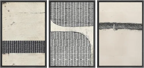 Miniatura 158 de SIGNWIN Lienzo enmarcado para pared, arte con pinceladas de flujo neutro en tonos beige abstractos, ilustraciones, arte moderno, decorativo