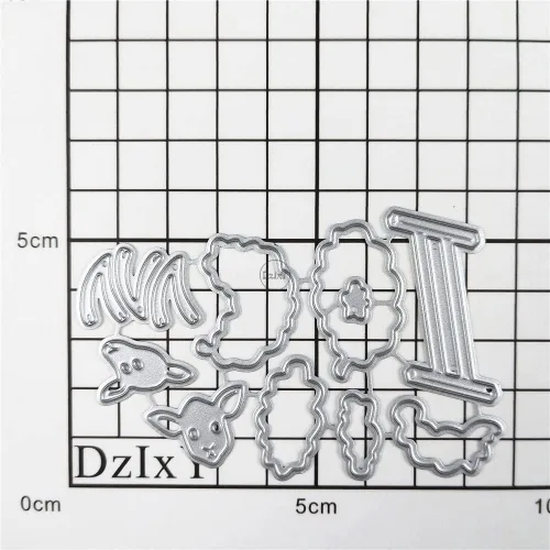 Miniatura 3 de DzIxY Adorables troqueles de corte de metal para valla de ovejas para hacer tarjetas, juegos de troqueles de papel en relieve, plantillas para 17