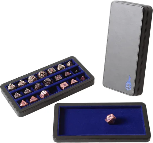 Miniatura 8 de Forged Dice Co. Reliquary - Estuche grande dividido para dados con bandeja de dados para juegos de dados poliédricos, 21 cámaras forradas