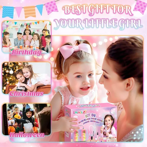 Miniatura 8 de Maquillaje de simulación para niños pequeños, juego de maquillaje de juguete para niños de 3 a 5 años, kit de maquillaje de juguete para niños