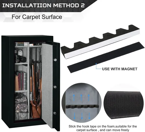 Miniatura 8 de OCQOTAT Estante para Armas para Almacenamiento de Armas, Accesorio de Caja Fuerte para Armas para Rifles y Escopetas, Soporte para Armas en Gabinete