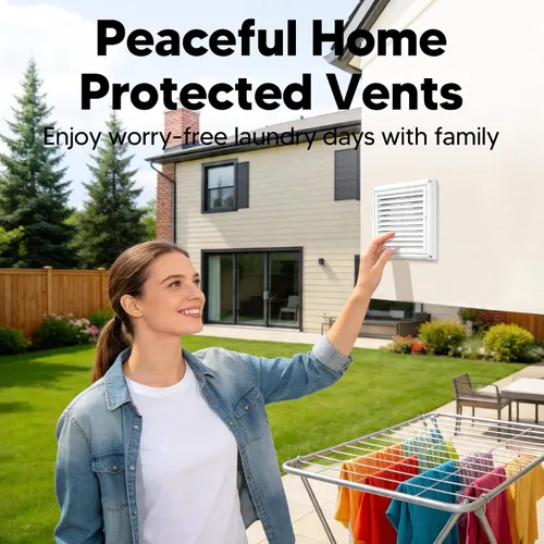 Miniatura 10 de Funmit Cubierta de ventilación con rejillas de 6 pulgadas que detiene la anidación de pájaros para secadora exterior, cubierta de ventilación