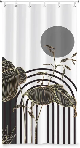 Miniatura 5 de Cortina de ducha abstracta bohemia para decoración de baño, moderna planta tropical, decoración botánica de hojas de palmera, decoración de baño