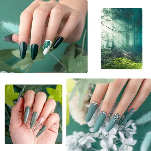 Miniatura 4 de Beetles - Juego de esmaltes de uñas en gel, 6 colores, verde, verde oscuro, gris, azul, azul bebé, brumoso, semipermanente, necesita lámpara UV
