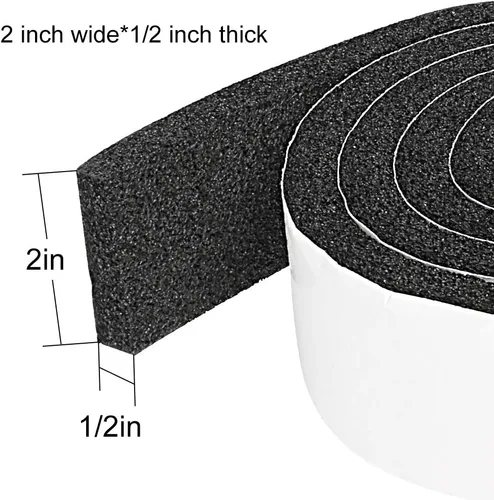 Miniatura 18 de Cinta de Espuma Selladora, 1/2 Pulgada de Ancho x 1/16 Pulgada de Grosor Burletes para Puerta y Ventana, Tira de Aislamiento para Puerta de Celda